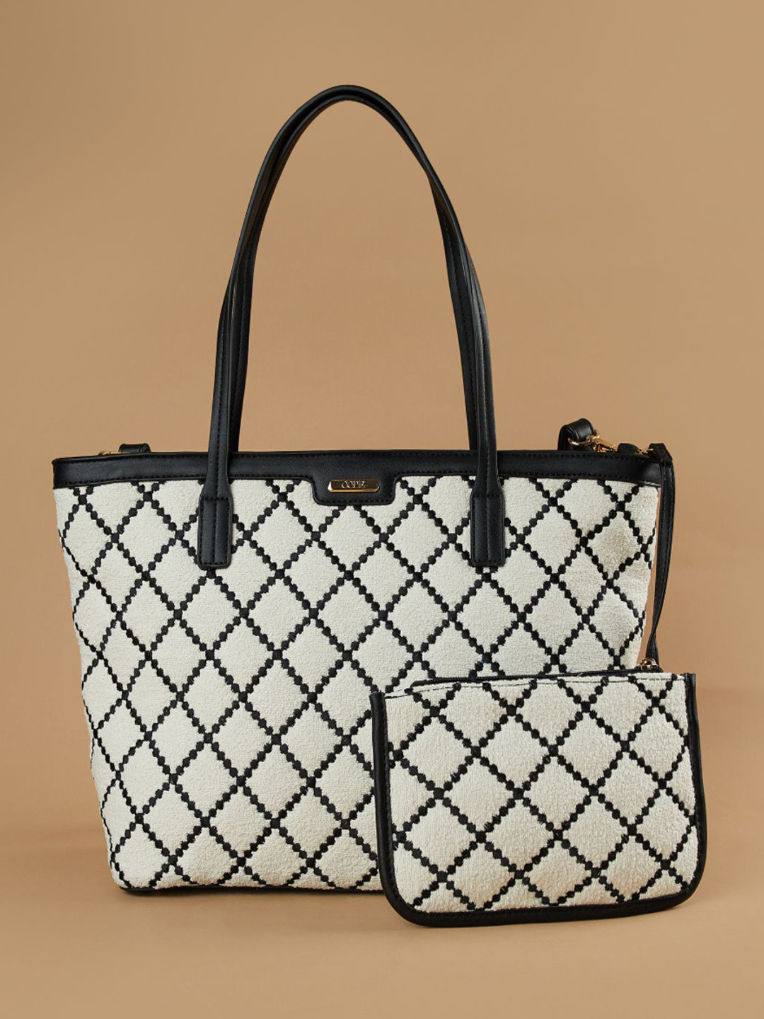 CODE by Lifestyle Geometric Self Design Structured Shoulder Bag