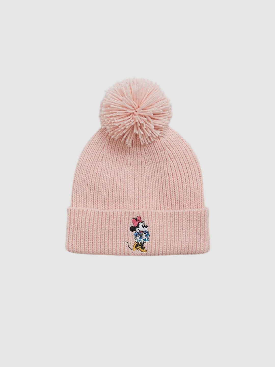 GAP Girls Minnie Mouse Embroidered Pom-Pom Bobble Beanie Cap