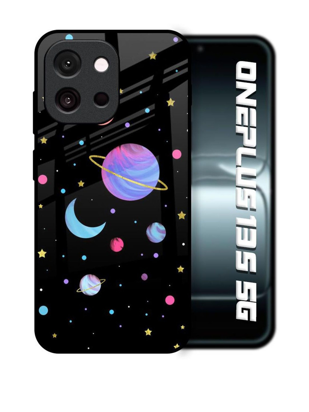 QRIOH Planet Play Printed OnePlus 13s 5G Glass Back Case Mobile Accessories