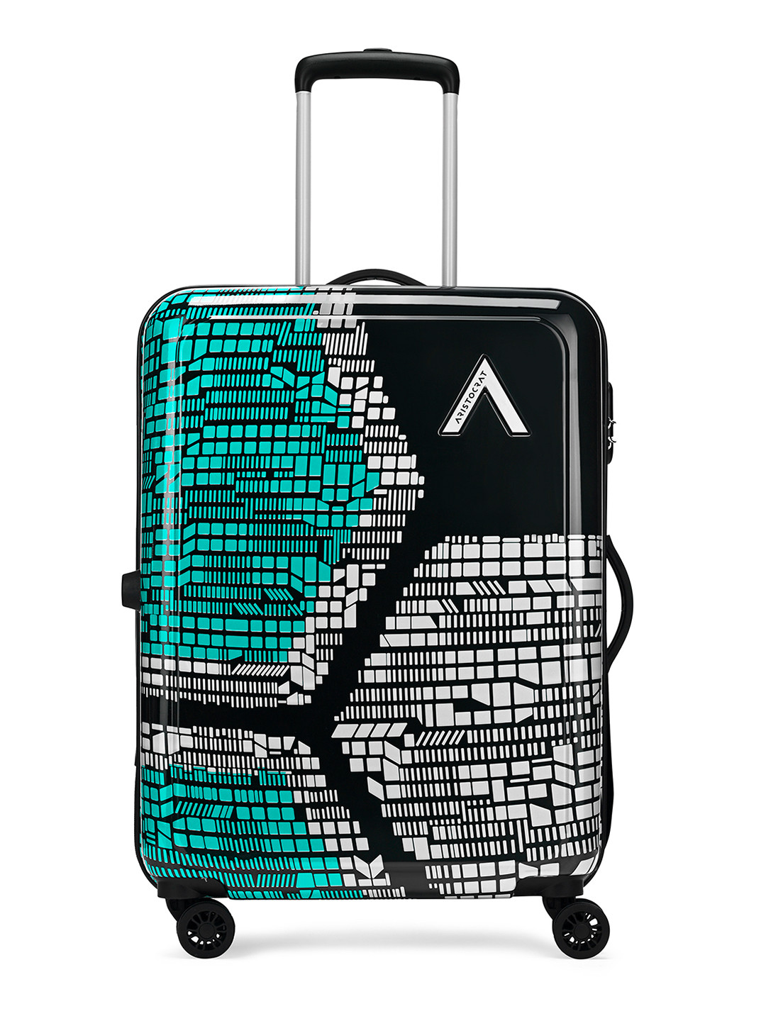 Aristocrat Bruce Blue Medium Hard Luggage 64cm Check-in Trolley 8-Wheel & Combination Lock