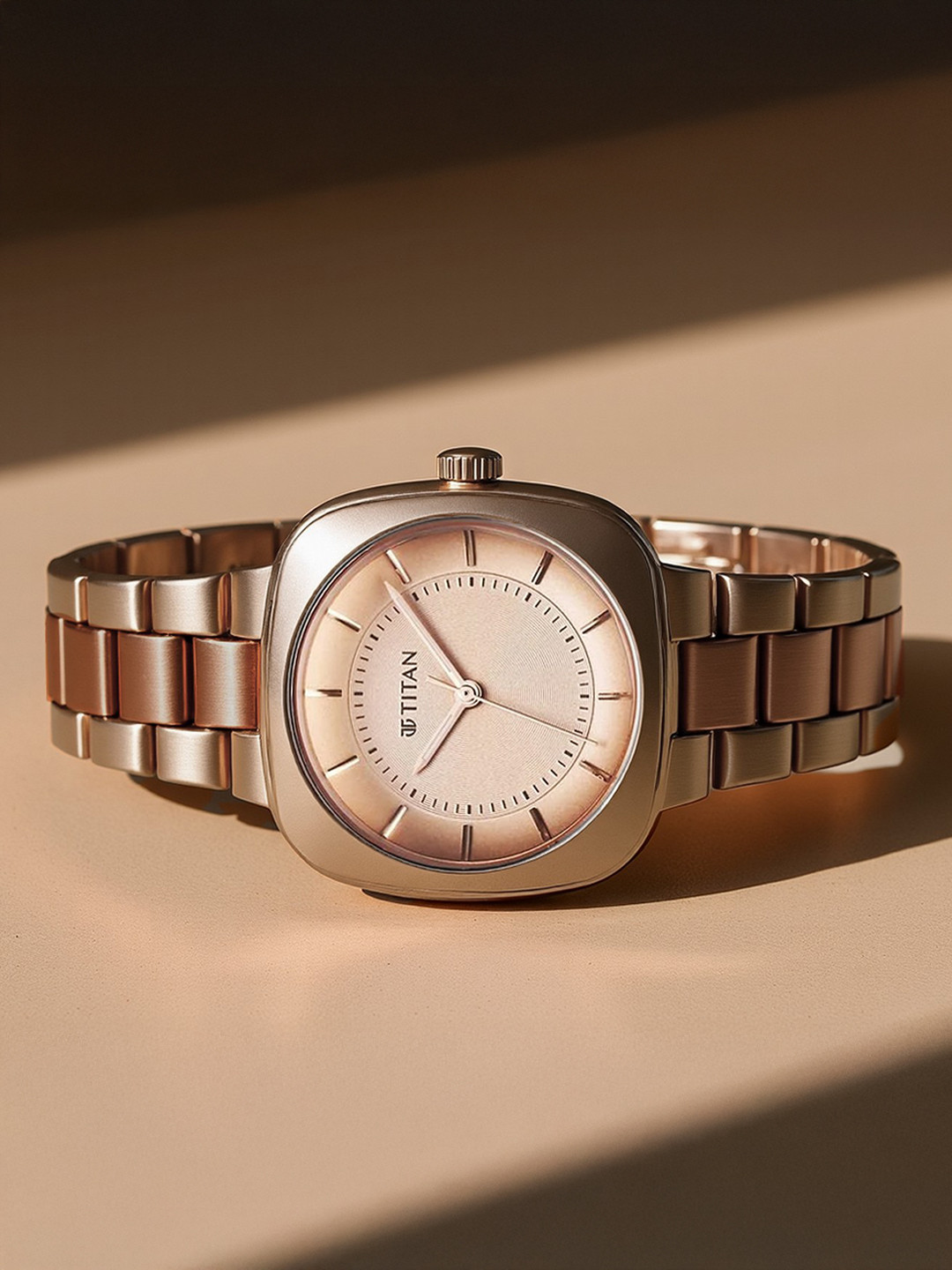 Titan Women Dial & Stainless Steel Straps Watch 95296QM01