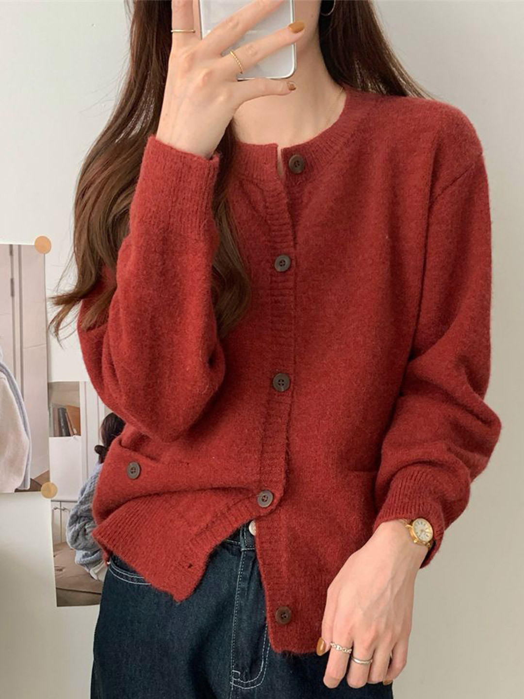 all about you Round Neck Cardigan