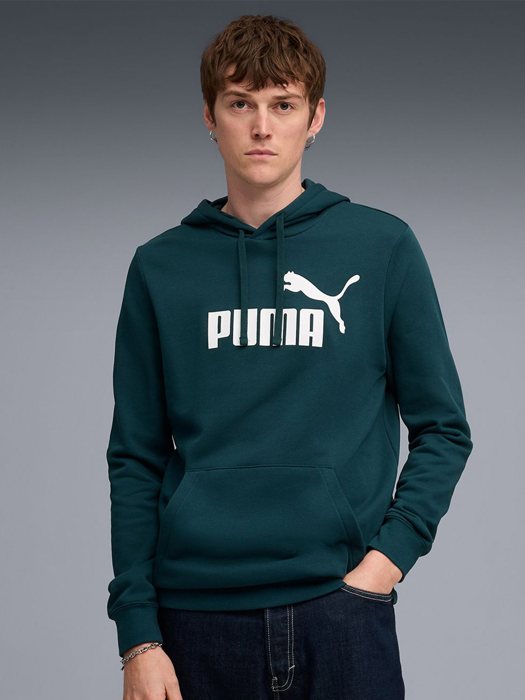 Puma Essentials No. 1 Logo Men Rubber Print Hoodie