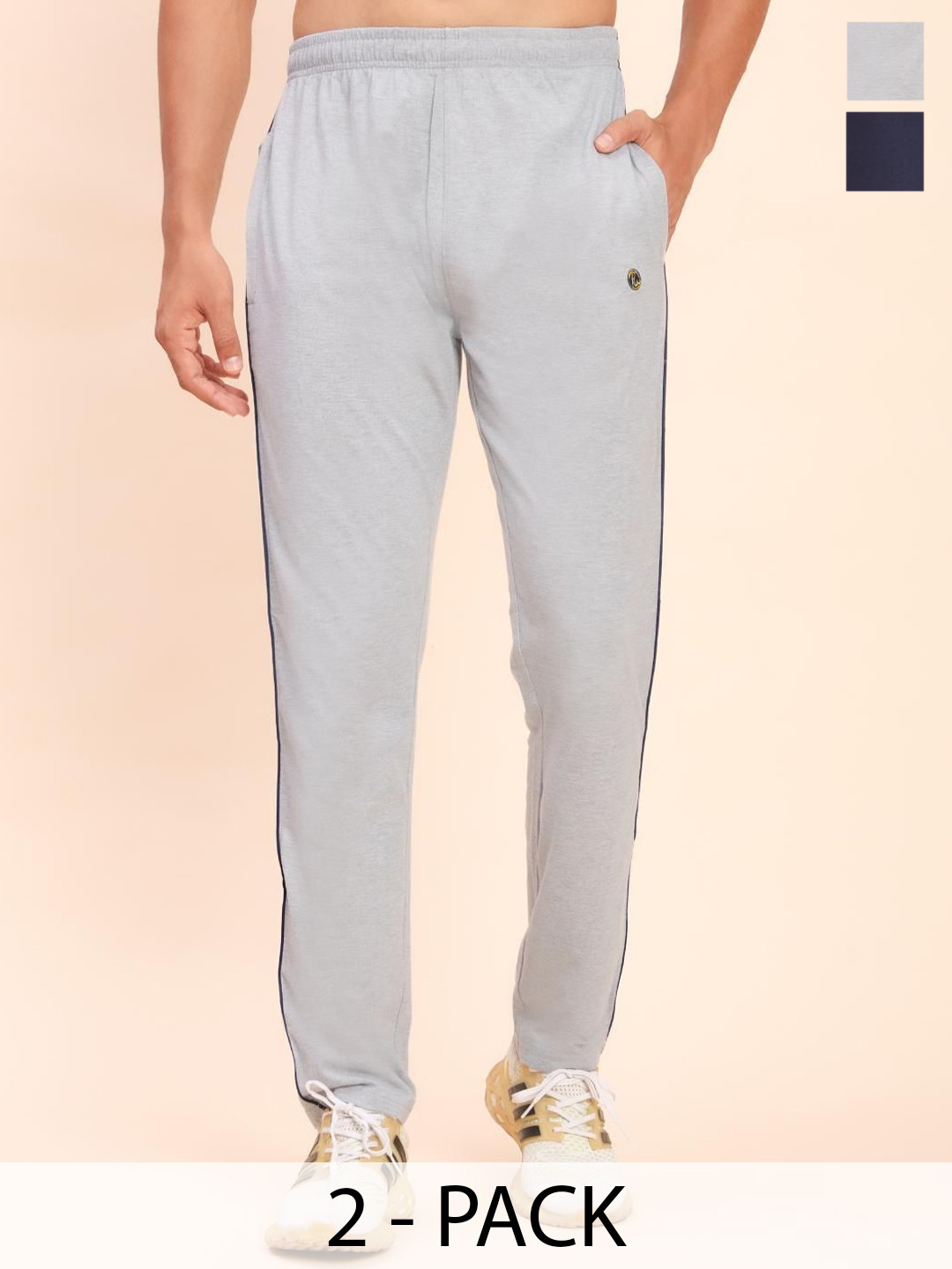 RELIGHT WEARS Men Pack Of 2 Regular Fit Side Striped Track Pants
