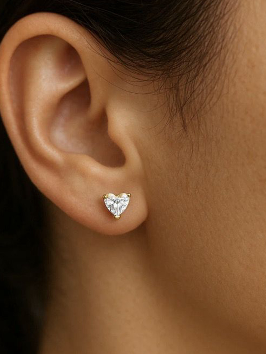 Anushka Jain Jewellery 925 Sterling Silver Diamond Heart Shaped Studs Earrings