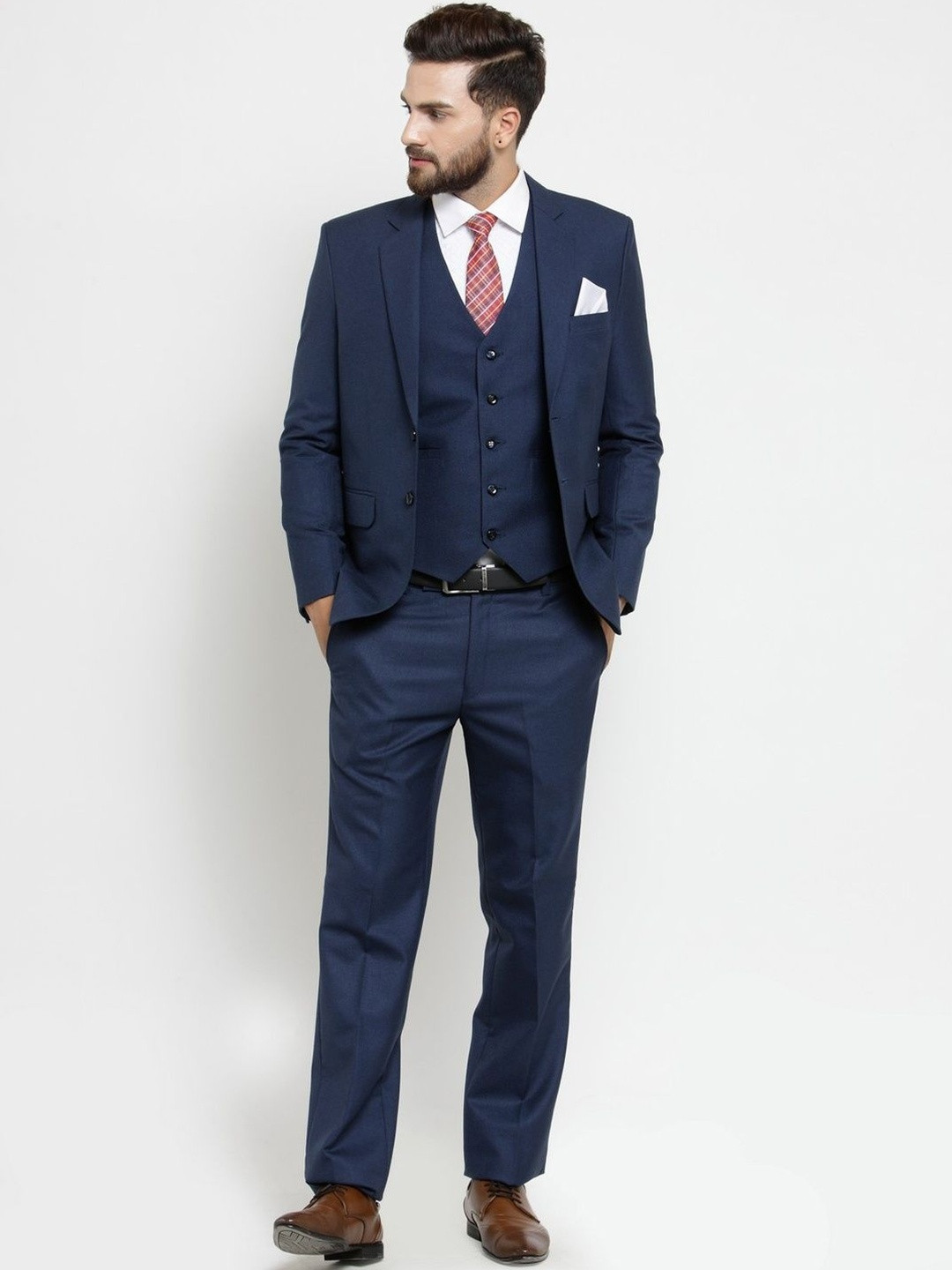 DHINGRA Men Single Breasted 3pcs Suit