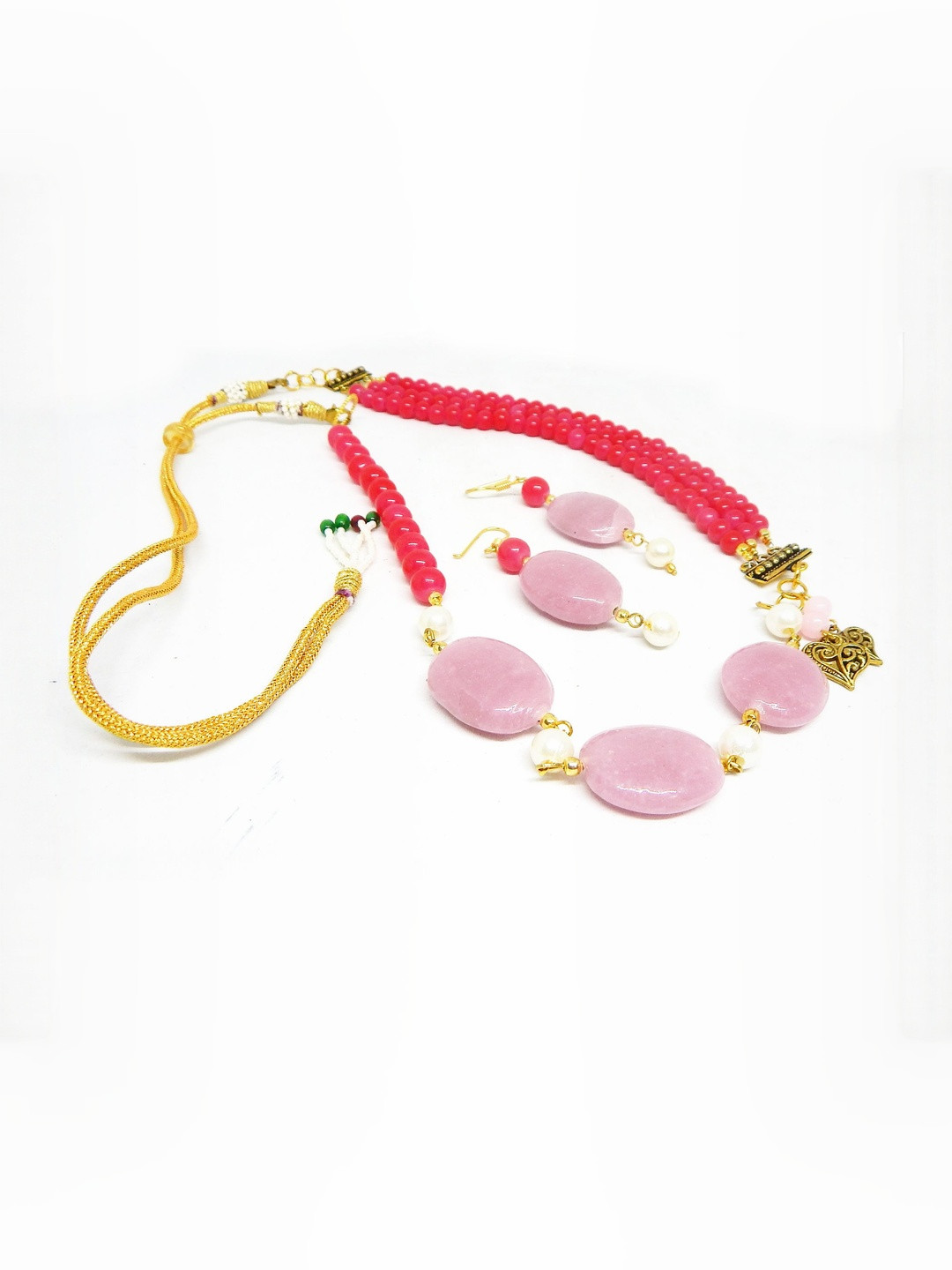 Jaya Vision Jewelry Unisex Pink Jewellery Set