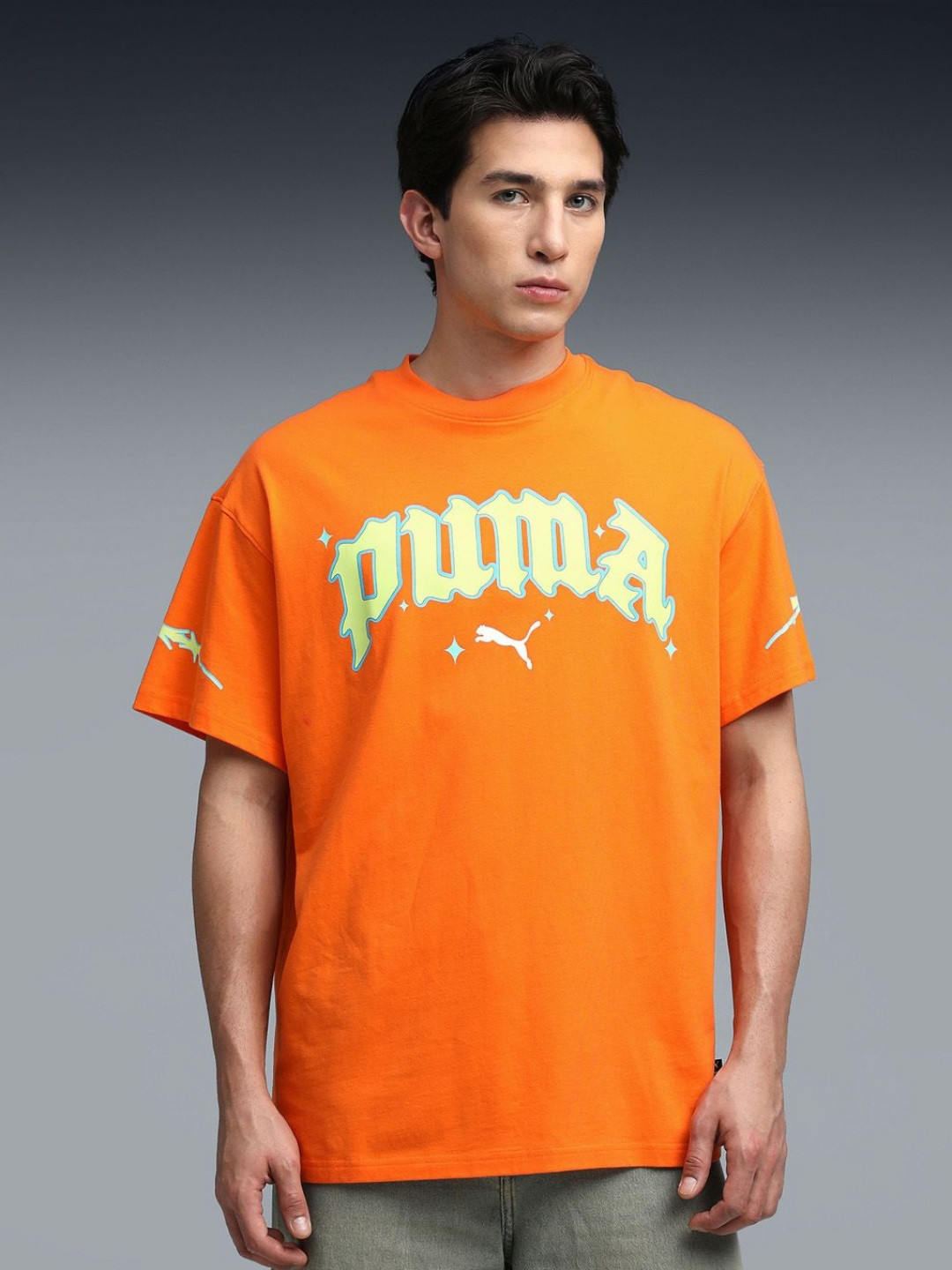 PUMA Hoops x Rick and Morty Tee 2 Men Graphic Printed Round Neck Cotton Oversized T-shirt