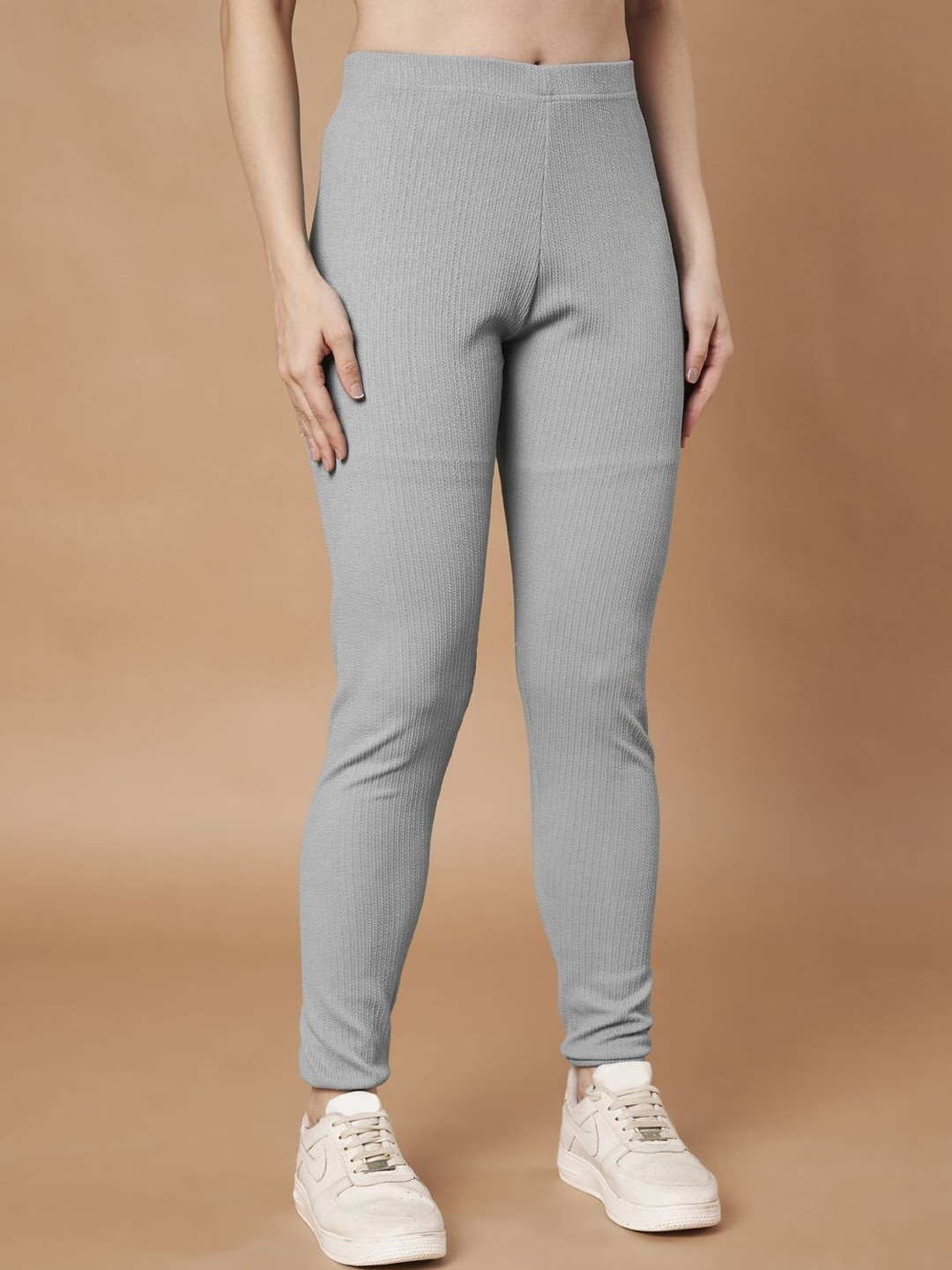 Moda Rapido Women Pack of 2 Light Grey Cotton Lycra Blend Tracksuit