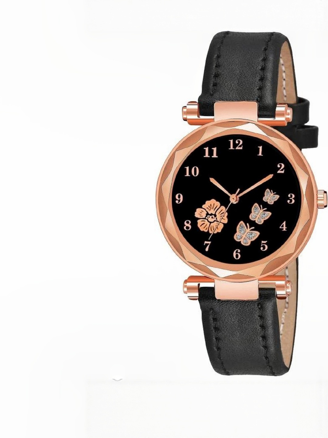 SZN Women Black Leather Strap Analogue Watch