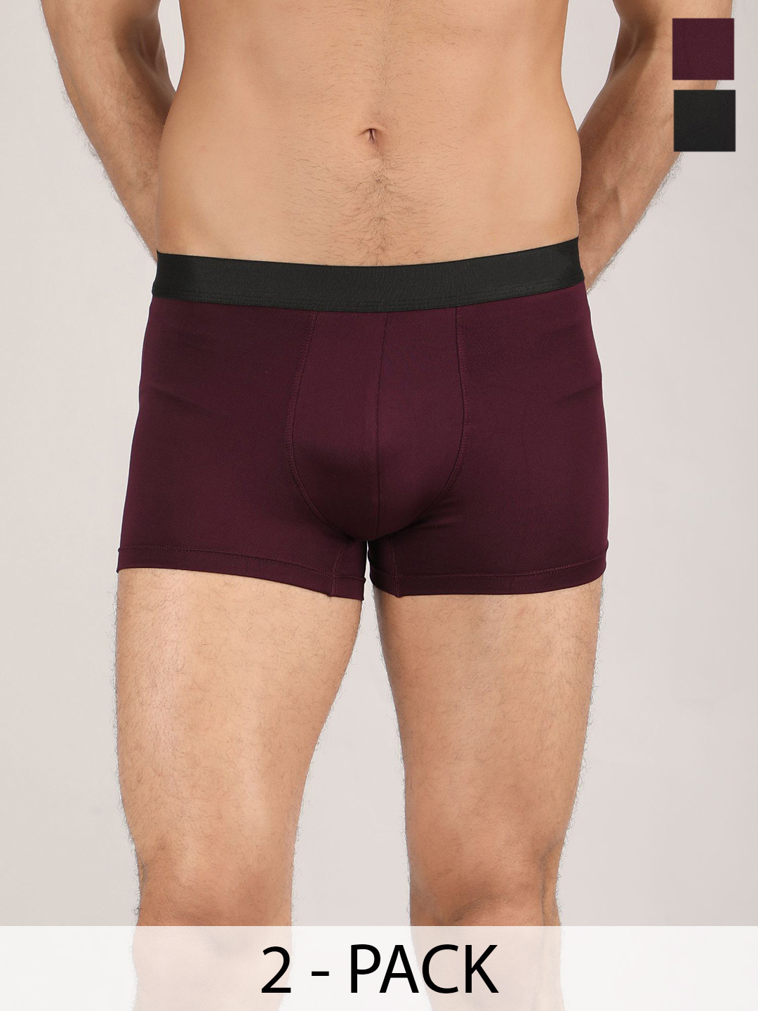 DEKLOOK Pack Of 2 Mid-Rise Short Trunks U_MRN_BLK_Q1_S