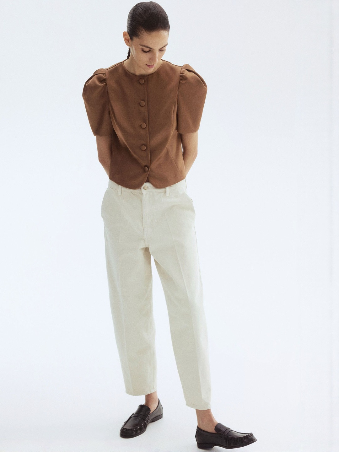 H&M Women Barrel High Ankle Jeans