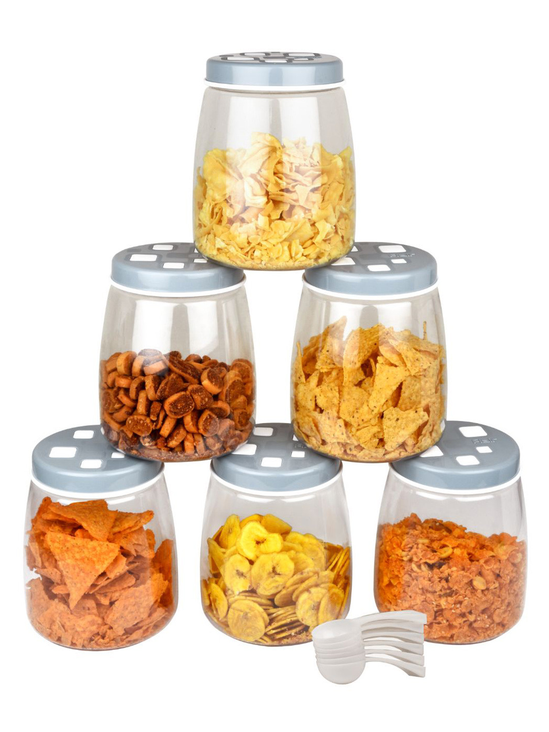 Flair Cubics Blue & Transparent 6 Pieces Easy To Clean Food Storage Containers 1500 ml