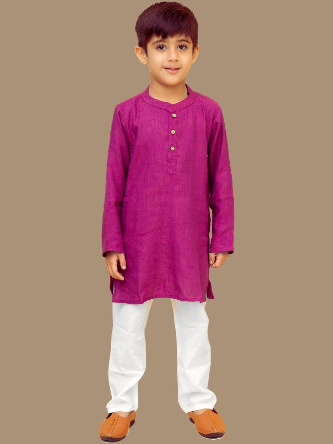 MAITREYO Kids-Boys Pink Kurta Sets