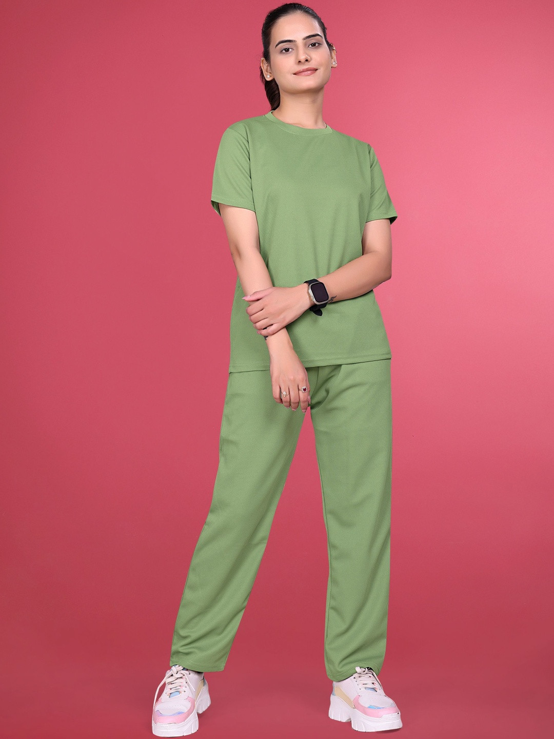 SAKARMAA Women Pack of 2 Pieces Polyester Mid-Rise Tracksuit