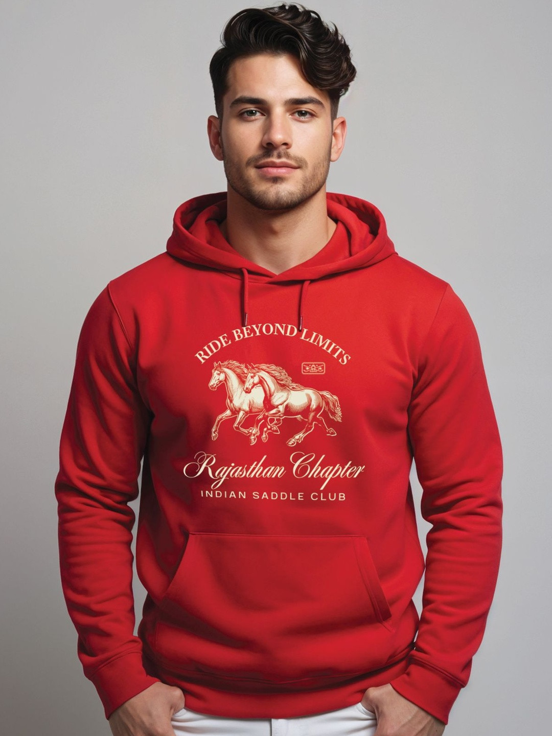 Adro Ride Beyond Limits 320 GSM Fleece Printed Graphic Hoodie