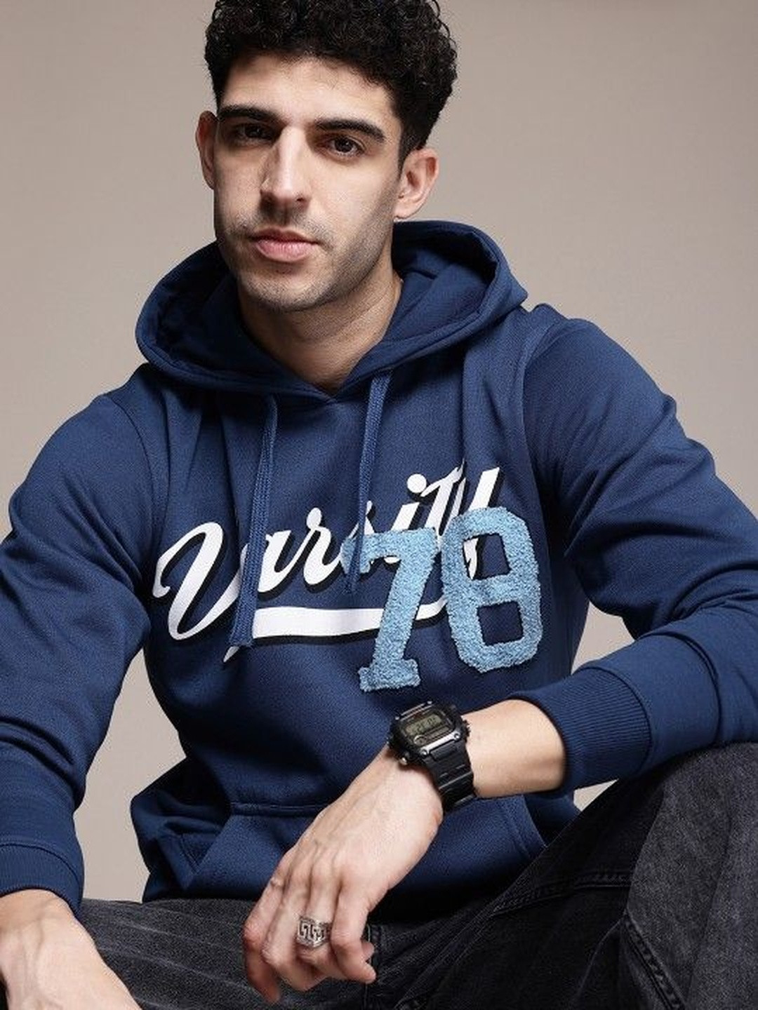 Roadster Adults-Men Blue Sweatshirts