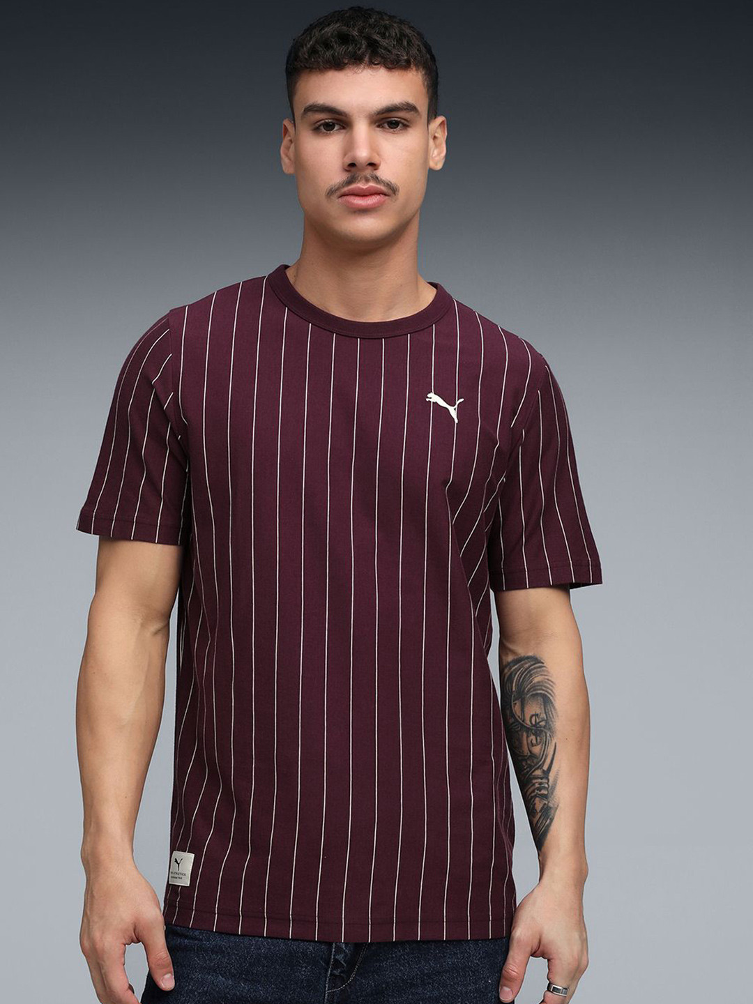 Puma Men CLASS Striped Cotton Tee