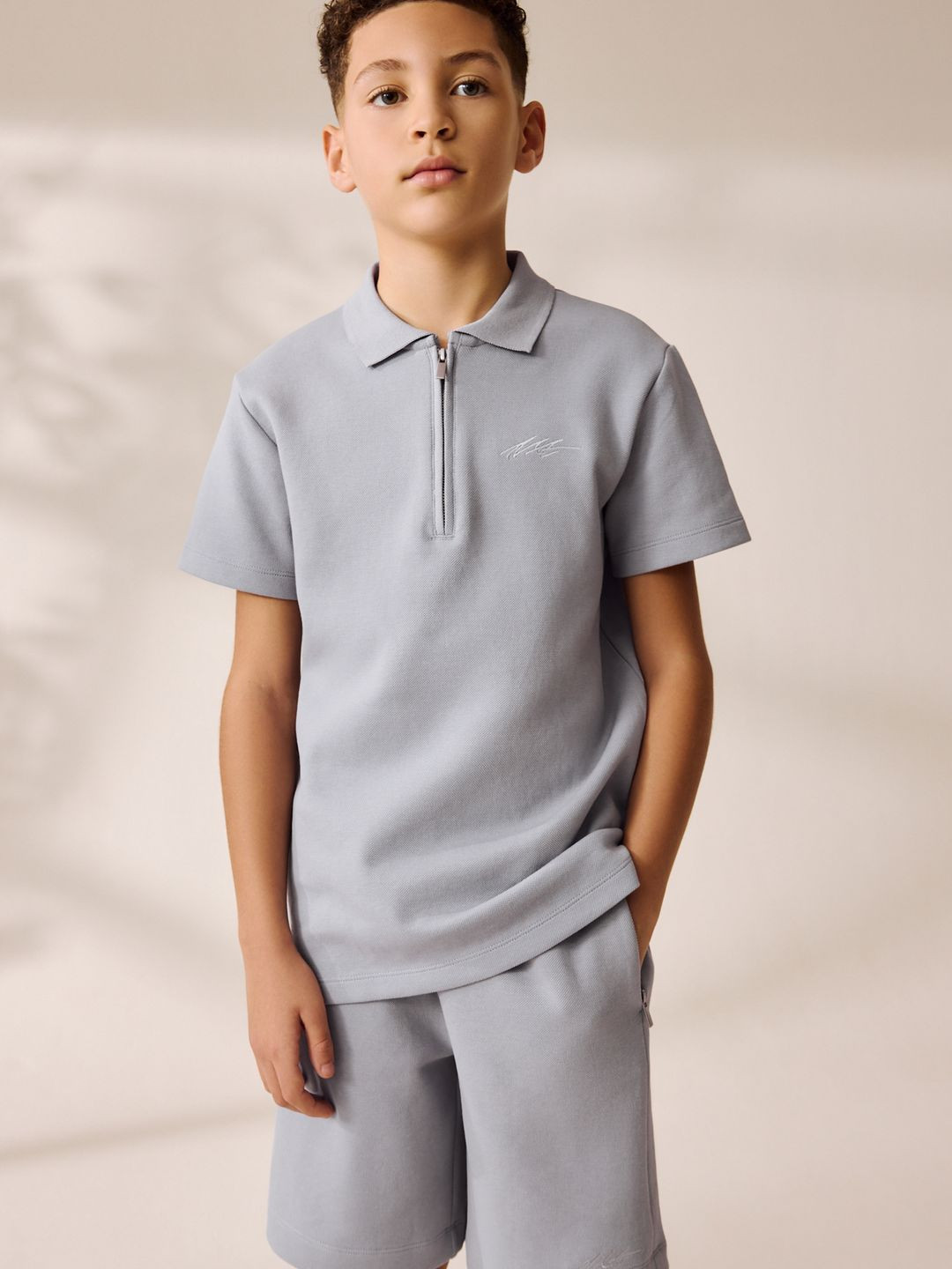 NEXT Boys Solid Polo T-Shirt & Shorts Clothing Set