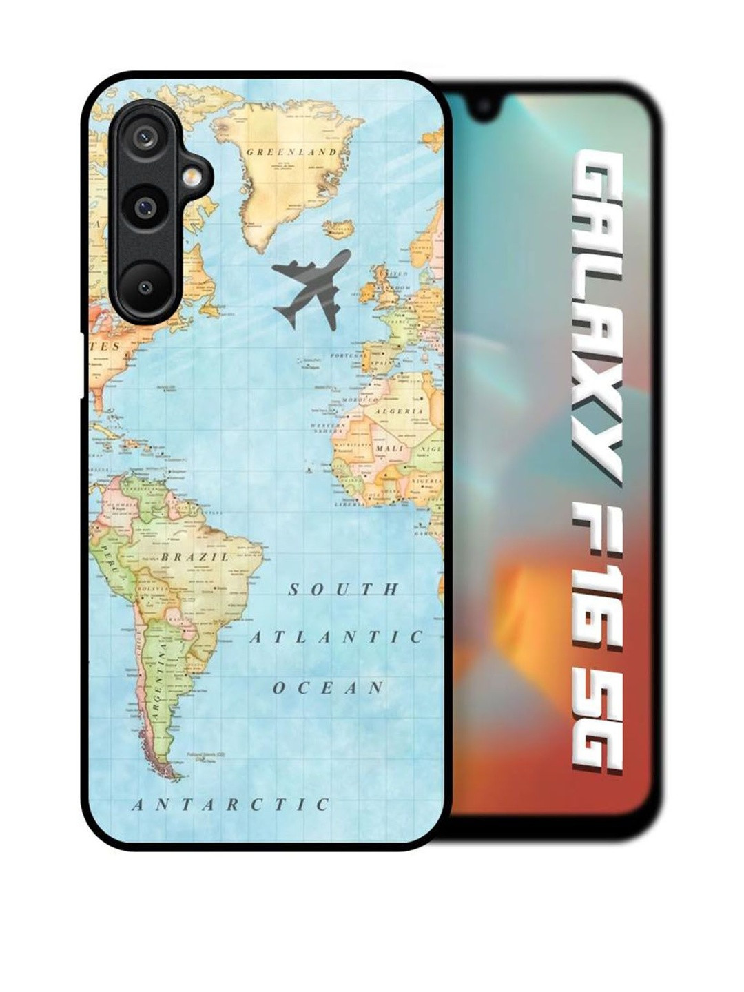 QRIOH Travel Map Glass Case for Samsung Galaxy F16 5G