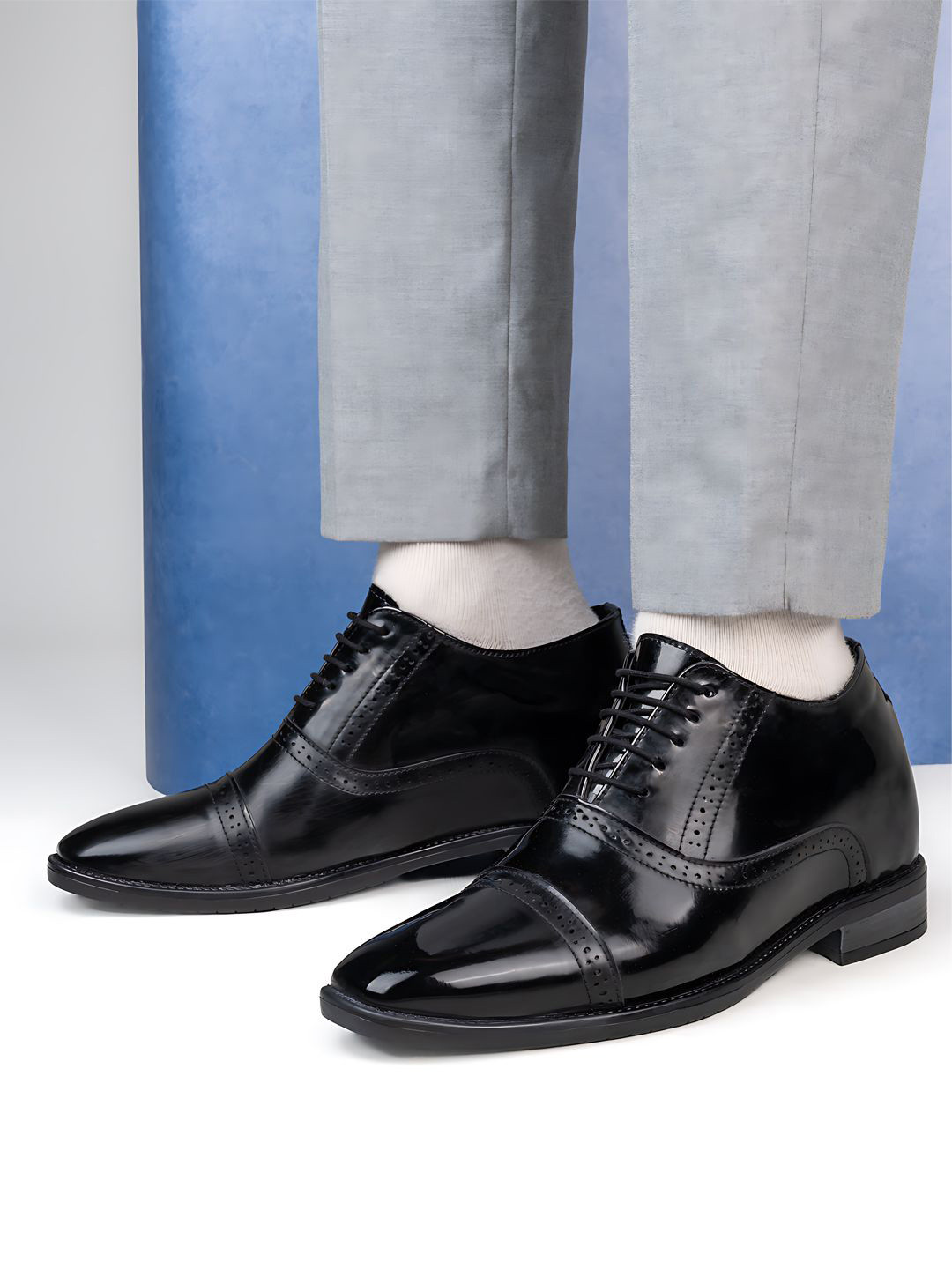 HI Toes Men Height Elevator Brogues Shoes