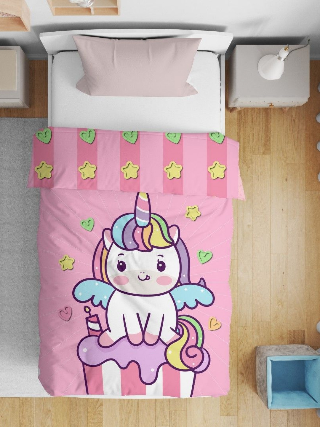 HOME PLUS STUDIOS Peach-Coloured Cartoon Characters Microfiber AC Room Comforter