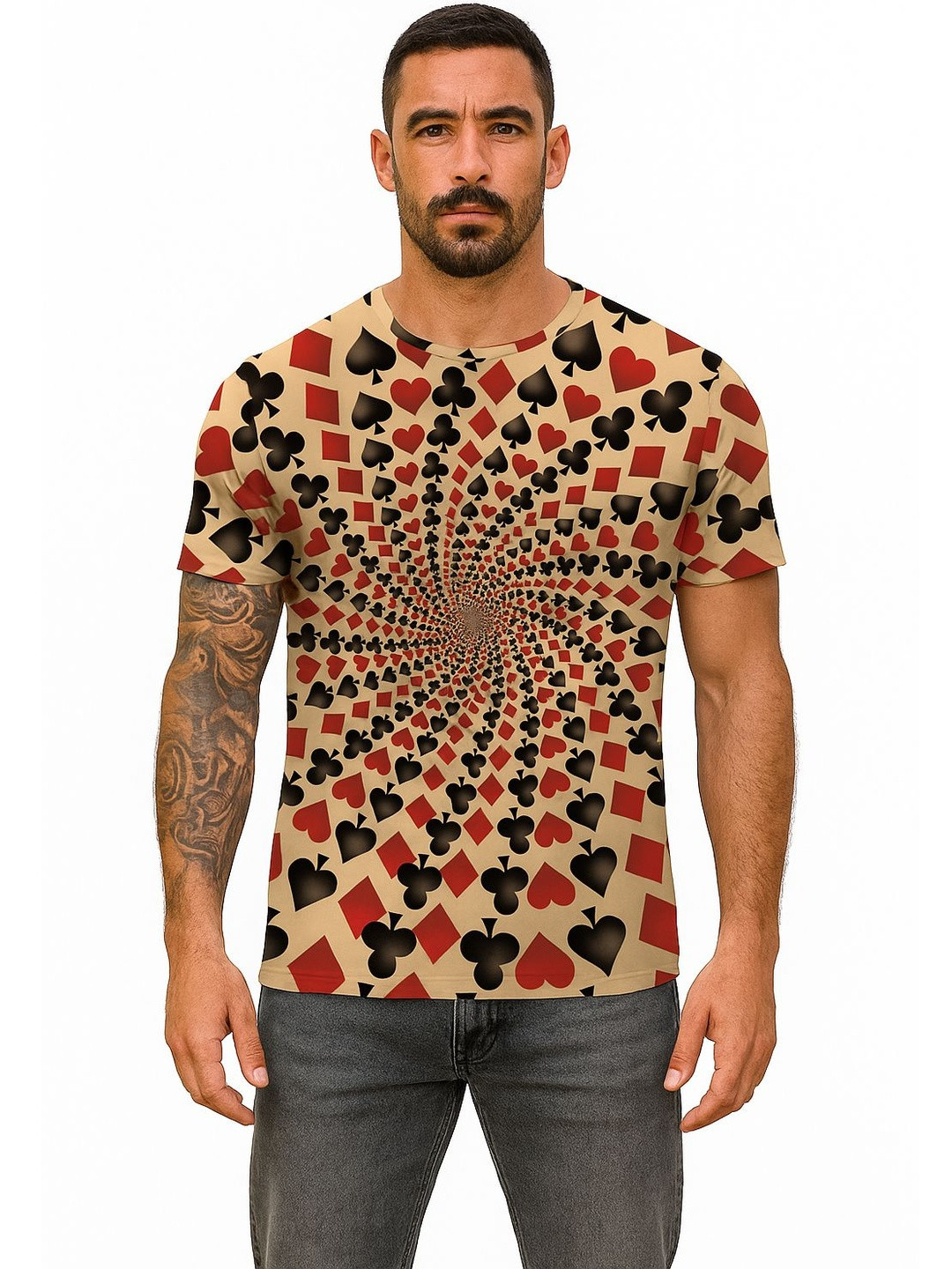 UD FABRIC Men Abstract Print Slim Fit T-shirt