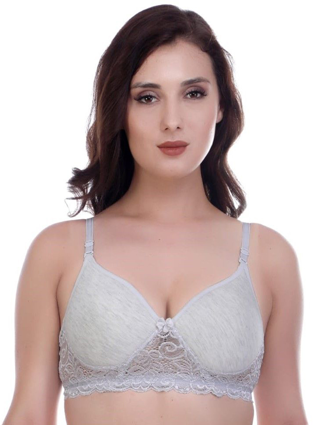 CRIBE Bra Medium Coverage Lightly Padded T-Shirt Lace Bra