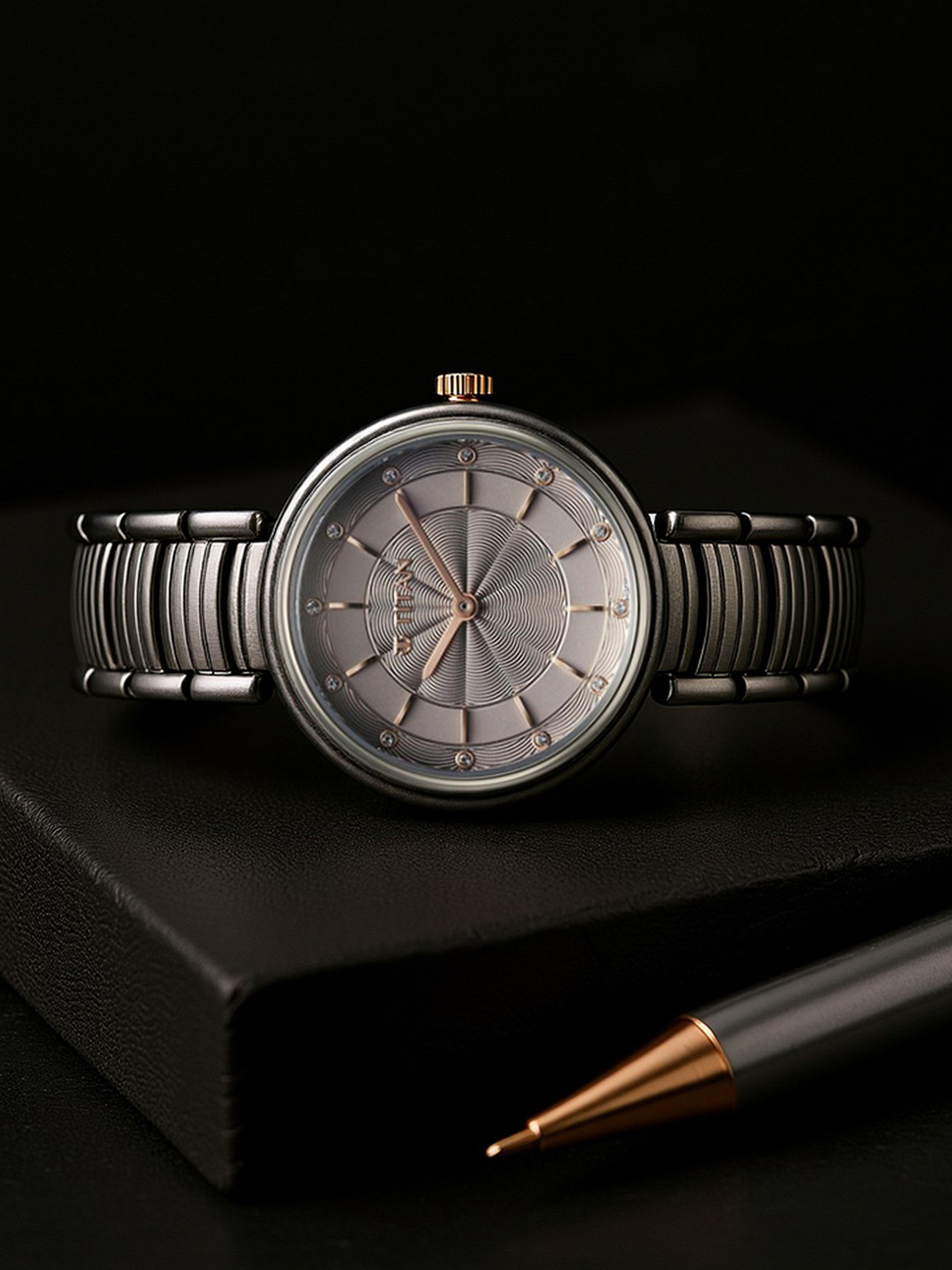 Titan Women Purple Dial & Stainless Steel Bracelet Style Straps Analogue Watch 95240KM01