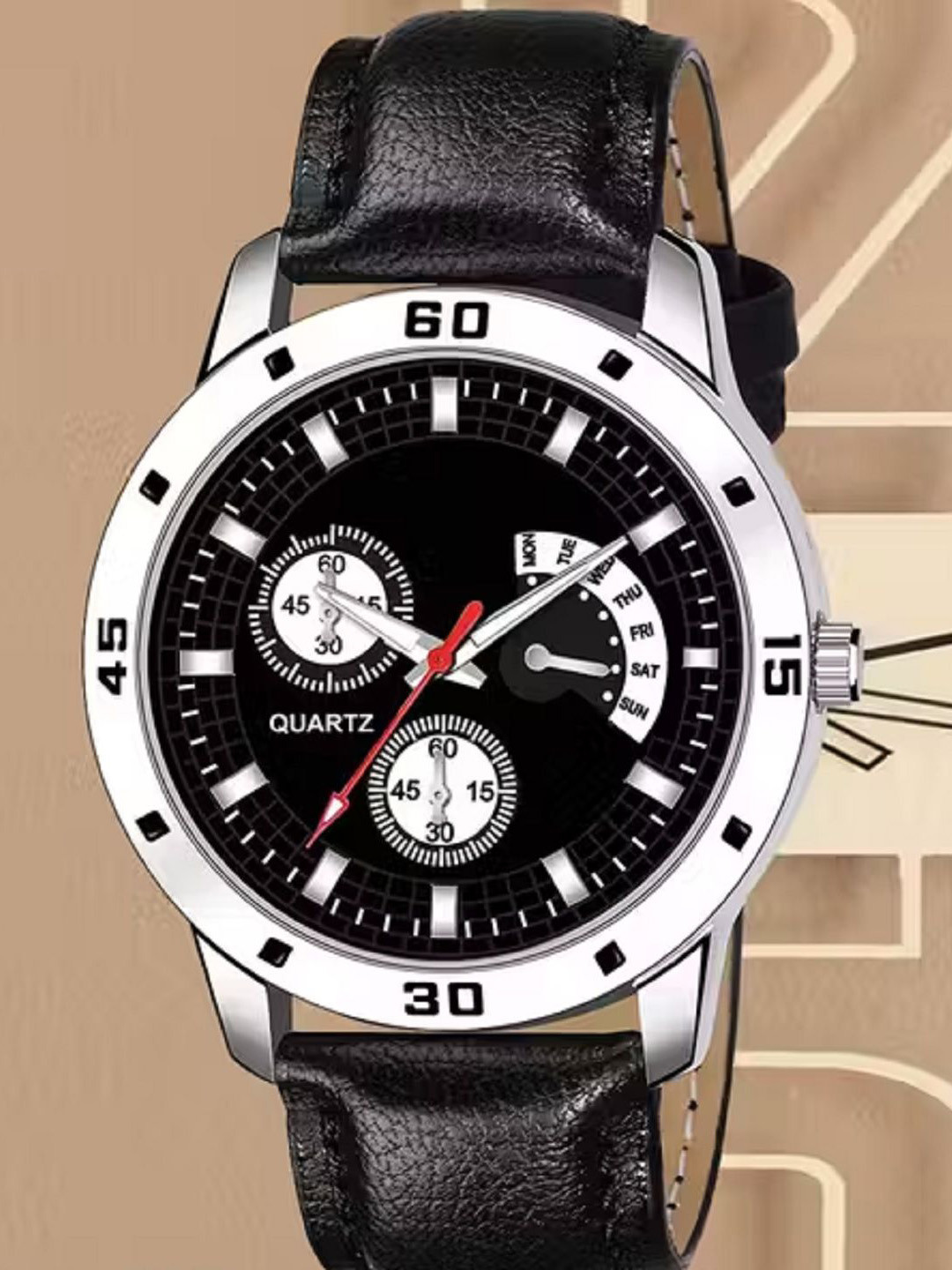 WATCHSTAR Men Dial & Leather Straps Analogue Watch Aveo leather BlackWS