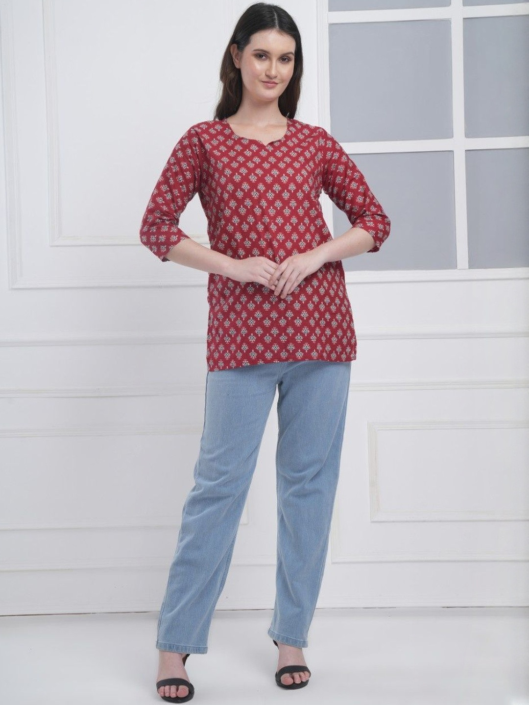 DESIGNER DHAAGE Women Floral Printed Pure Cotton Kurti