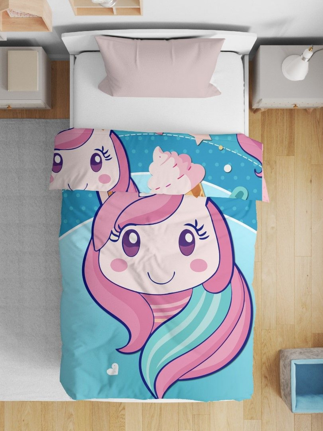 HOME PLUS STUDIOS Blue Cartoon Characters Microfiber AC Room Comforter