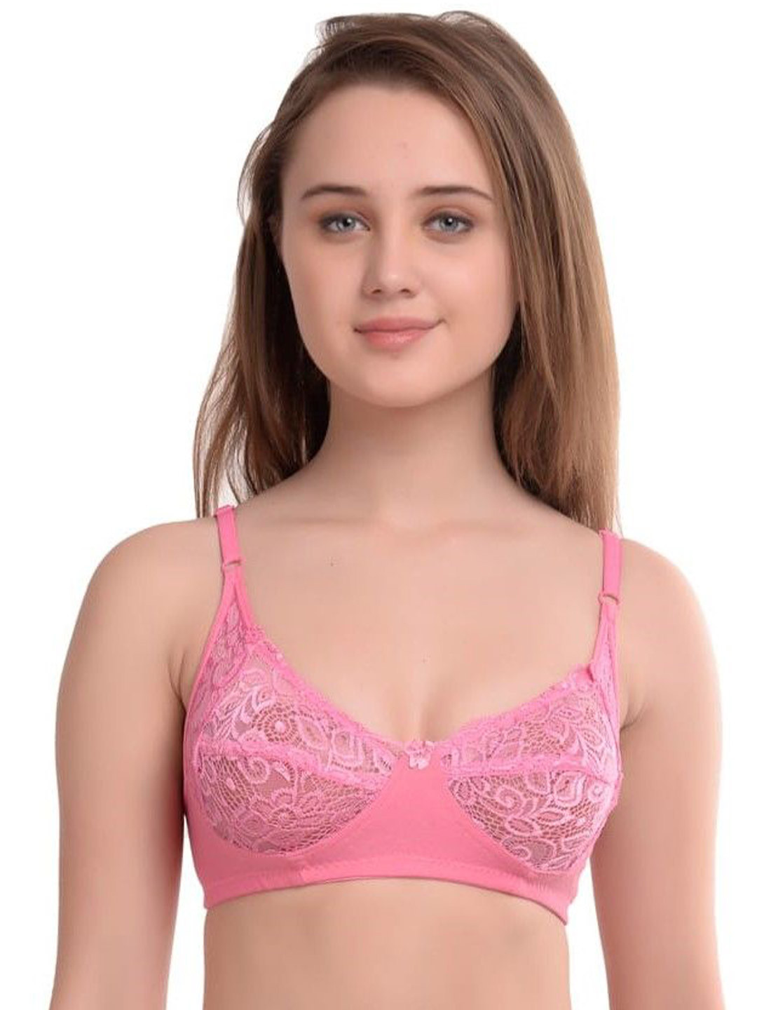 CRIBE Applecut Medium Coverage Lace Non Padded T-shirt Embellished Bra