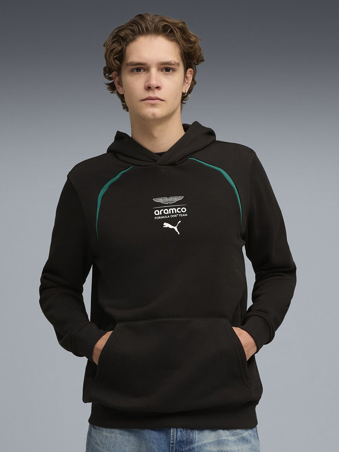 PUMA Motorsport ASTON MARTIN ARAMCO F1(r) TEAM Men's Logo Sweat Hoodie