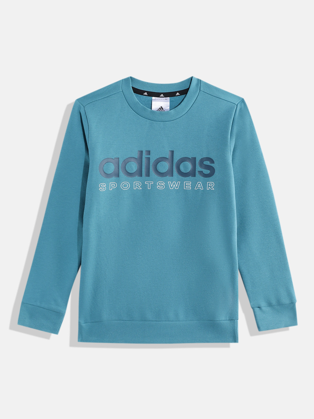 ADIDAS Boys GR FLC CRW Brand Logo Print Sweatshirt