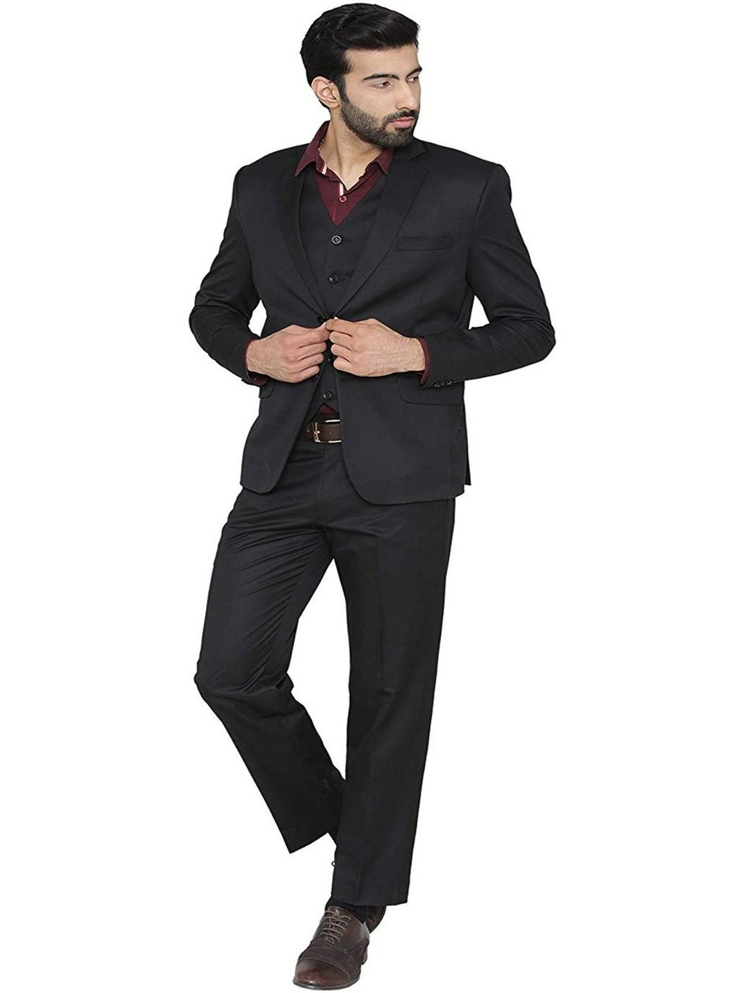 DHINGRA Men 3-Pices Single-Breasted Suits