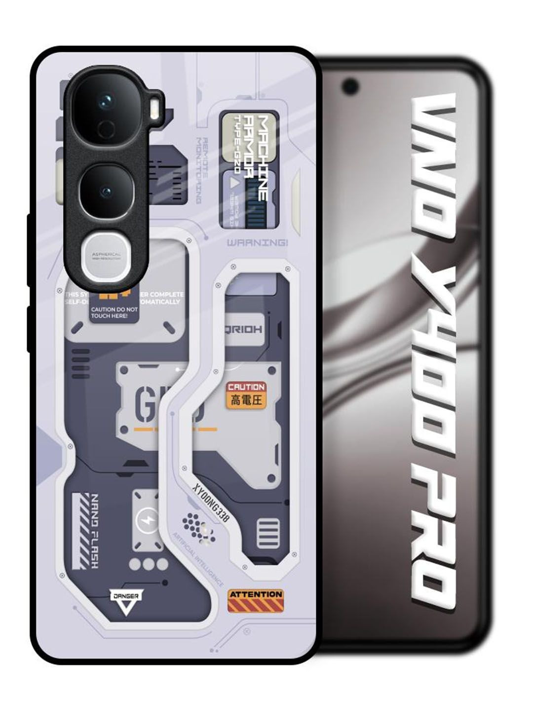 QRIOH Tech Savvy Printed Glass Back Case for Vivo Y400 Pro 5G