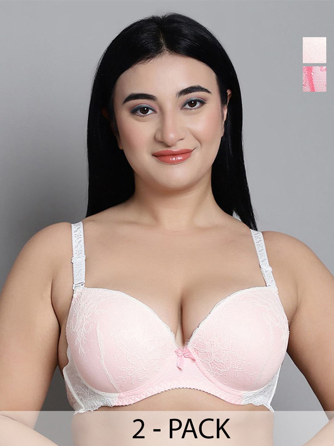 MAKCLAN IrresistiBle Women Pack Of 2 Medium Coverage Underwired Lightly Padded Bra