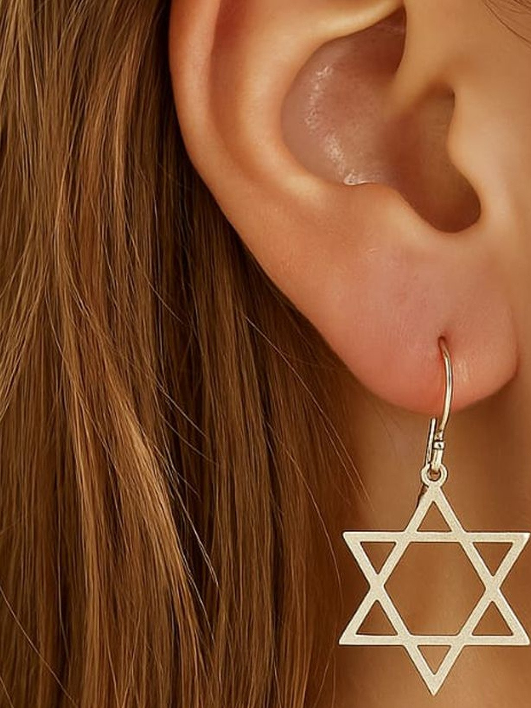 Sangria Women Star Shaped Drop Earrings