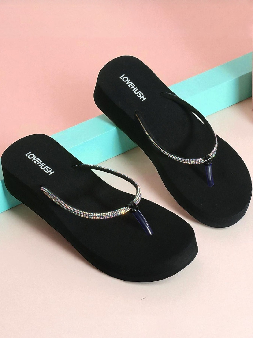 LOVEHUSH Embellished Wedge Heels Slipper