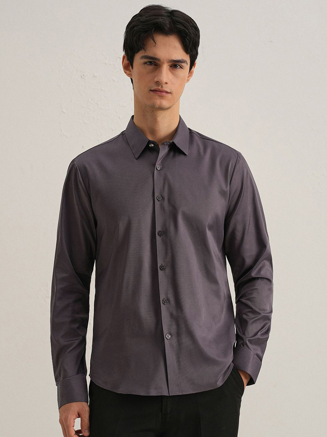 Banana Club Men Plain Stitchless Placket Shirt