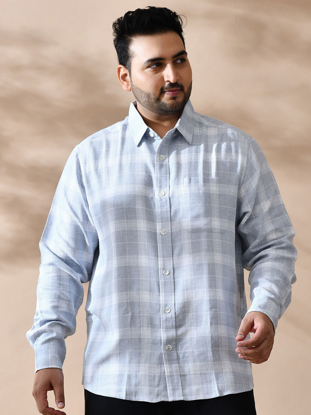 NEON CHILLIE Other Checks Checked Spread Collar Cotton Shirt