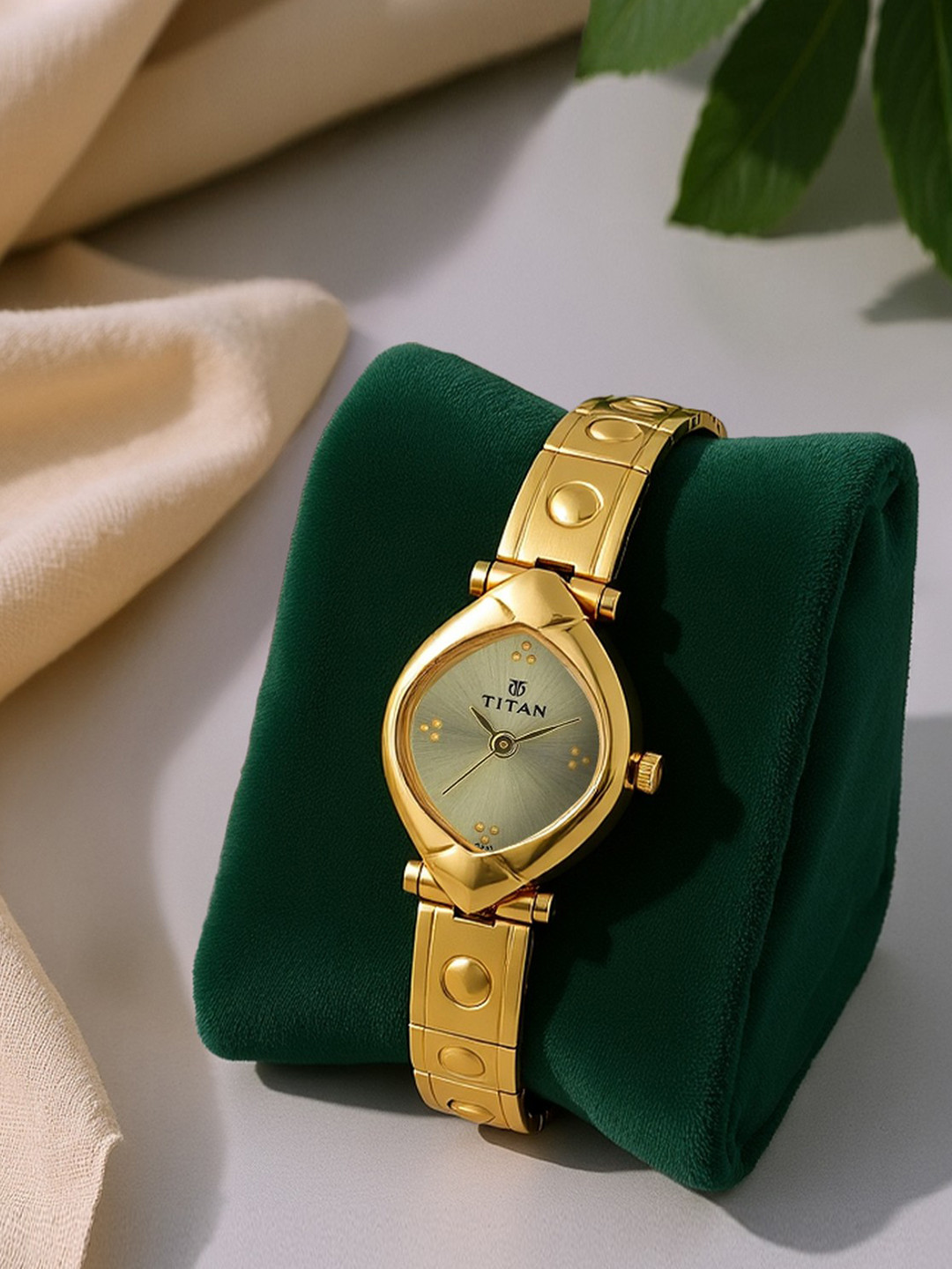 Titan Women Gold Dial Watch