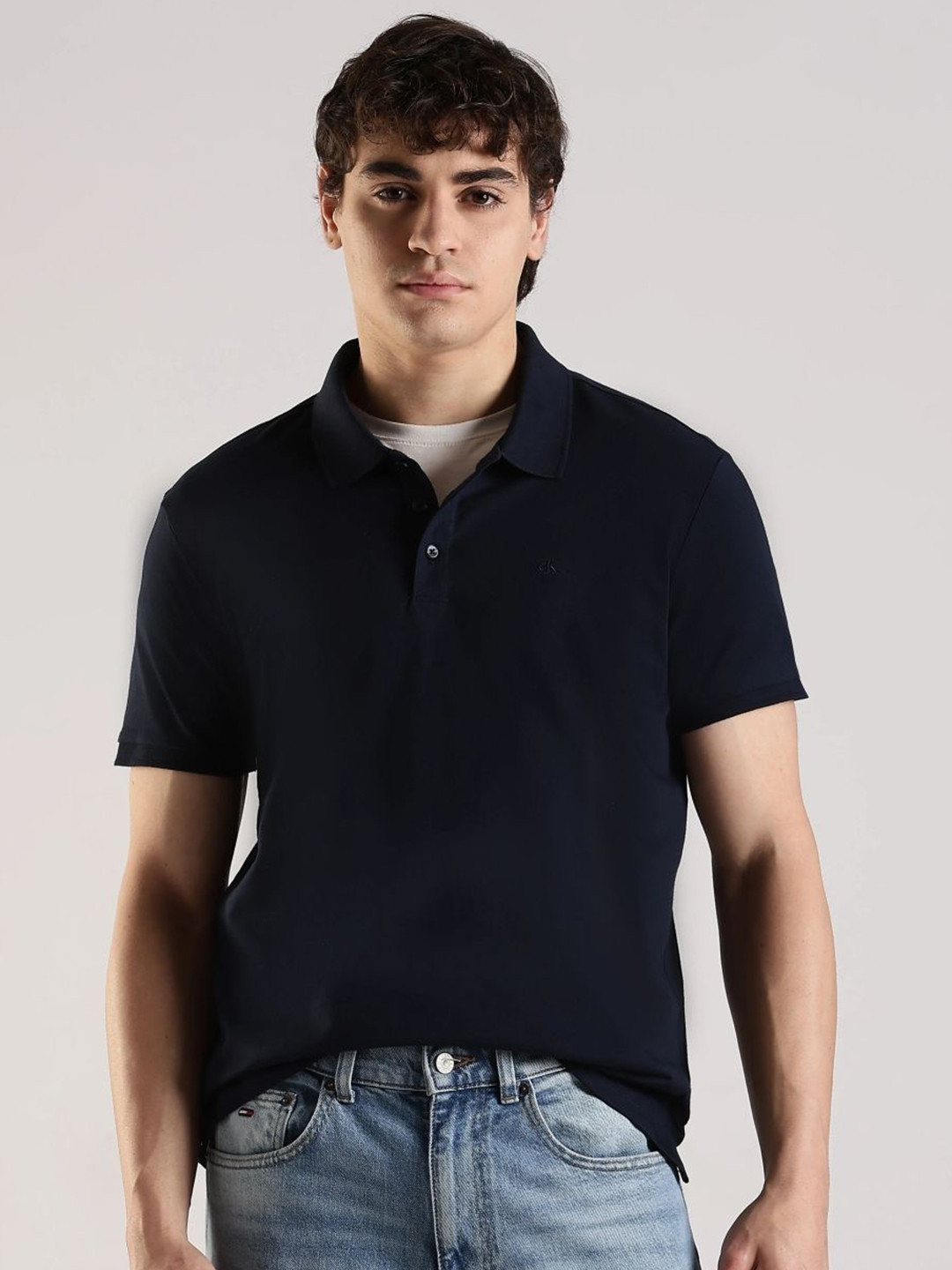 Calvin Klein Jeans Hk mainline Men Solid Polo Collar Cotton T-shirt