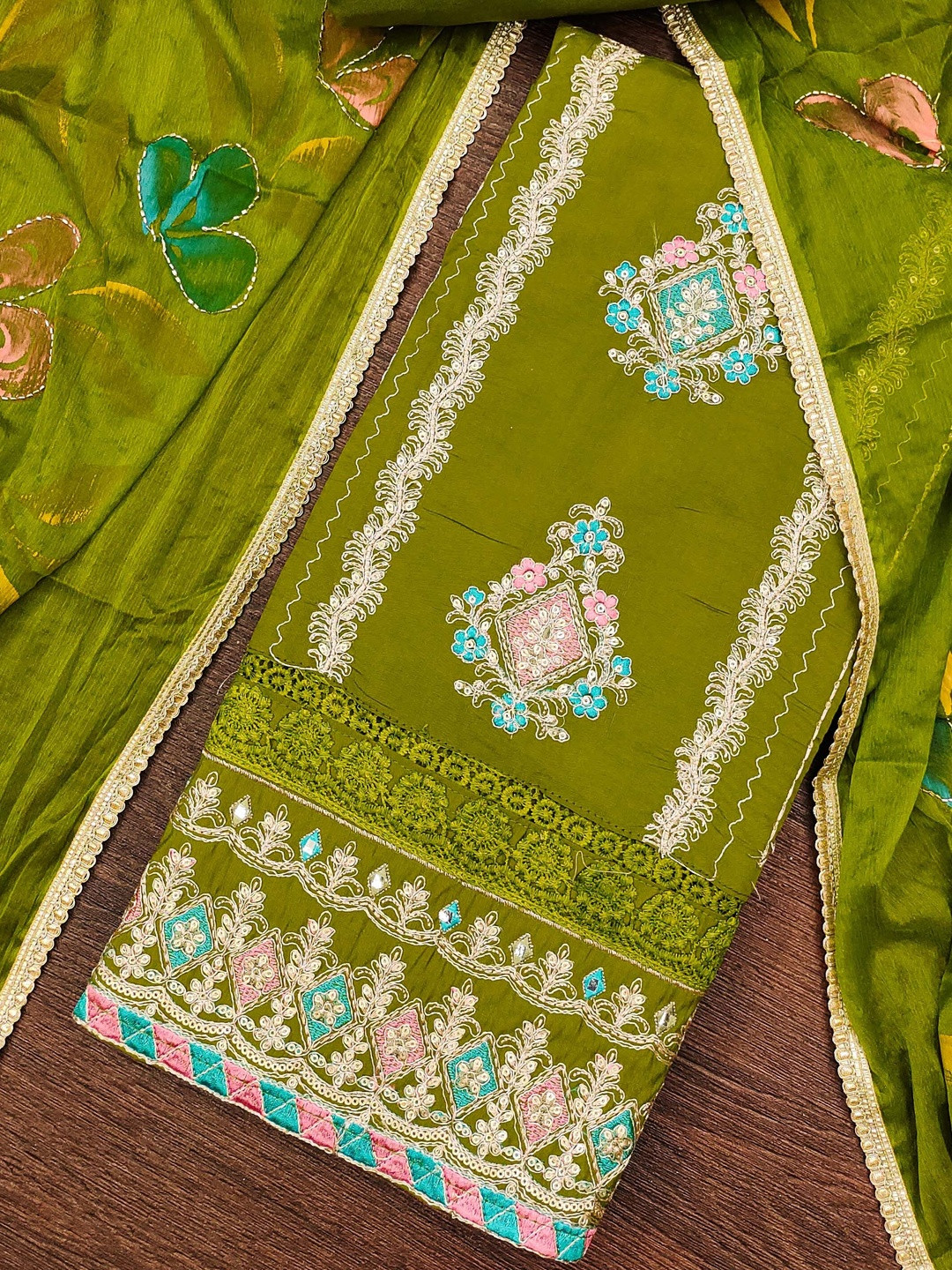 DIVASTRI Embroidered Cotton Unstitched Dress Material