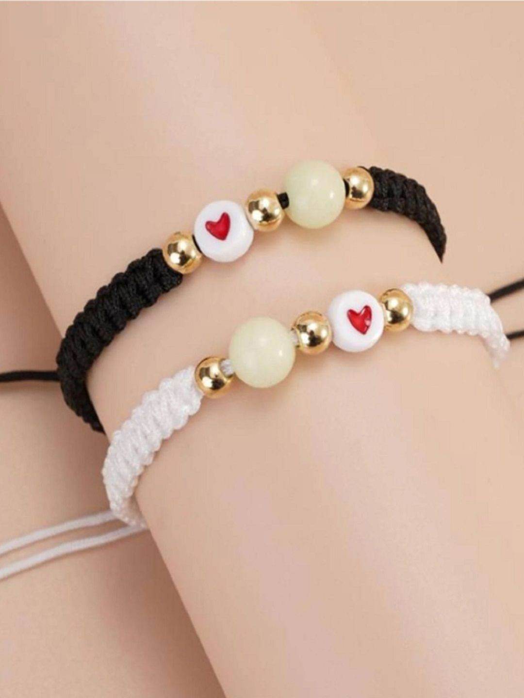 Vintage collections Set Of 2 Artificial Beaded Wraparound Bracelet