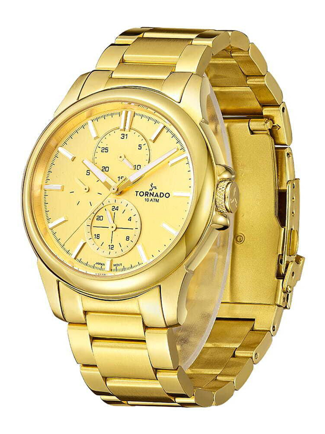 TORNADO Men Embellished Dial & Stainless Steel Bracelet Style Straps Analogue Multi Function Watch