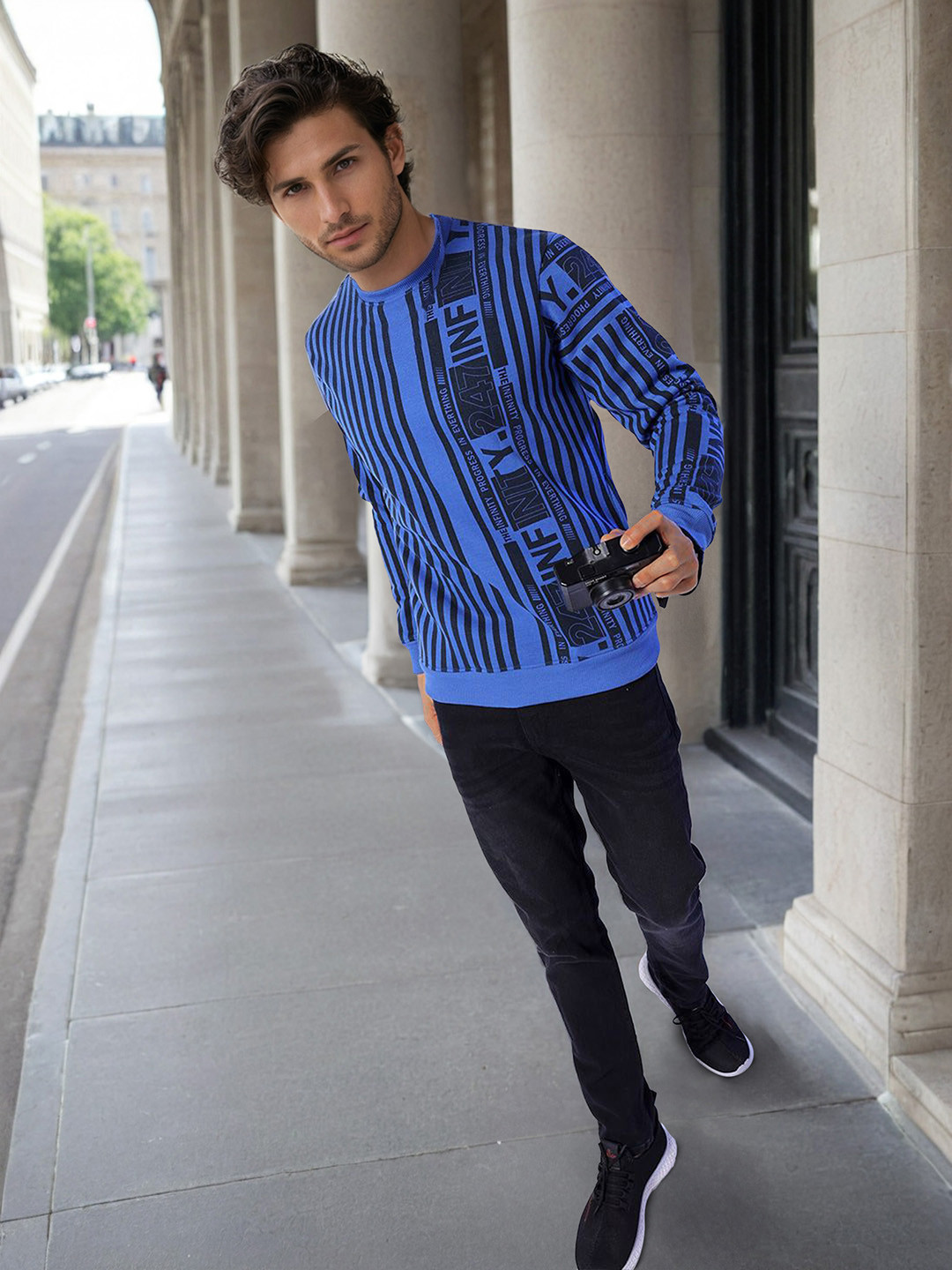 The Indian Garage Co Vertical Striped Pullover Sweatshirt