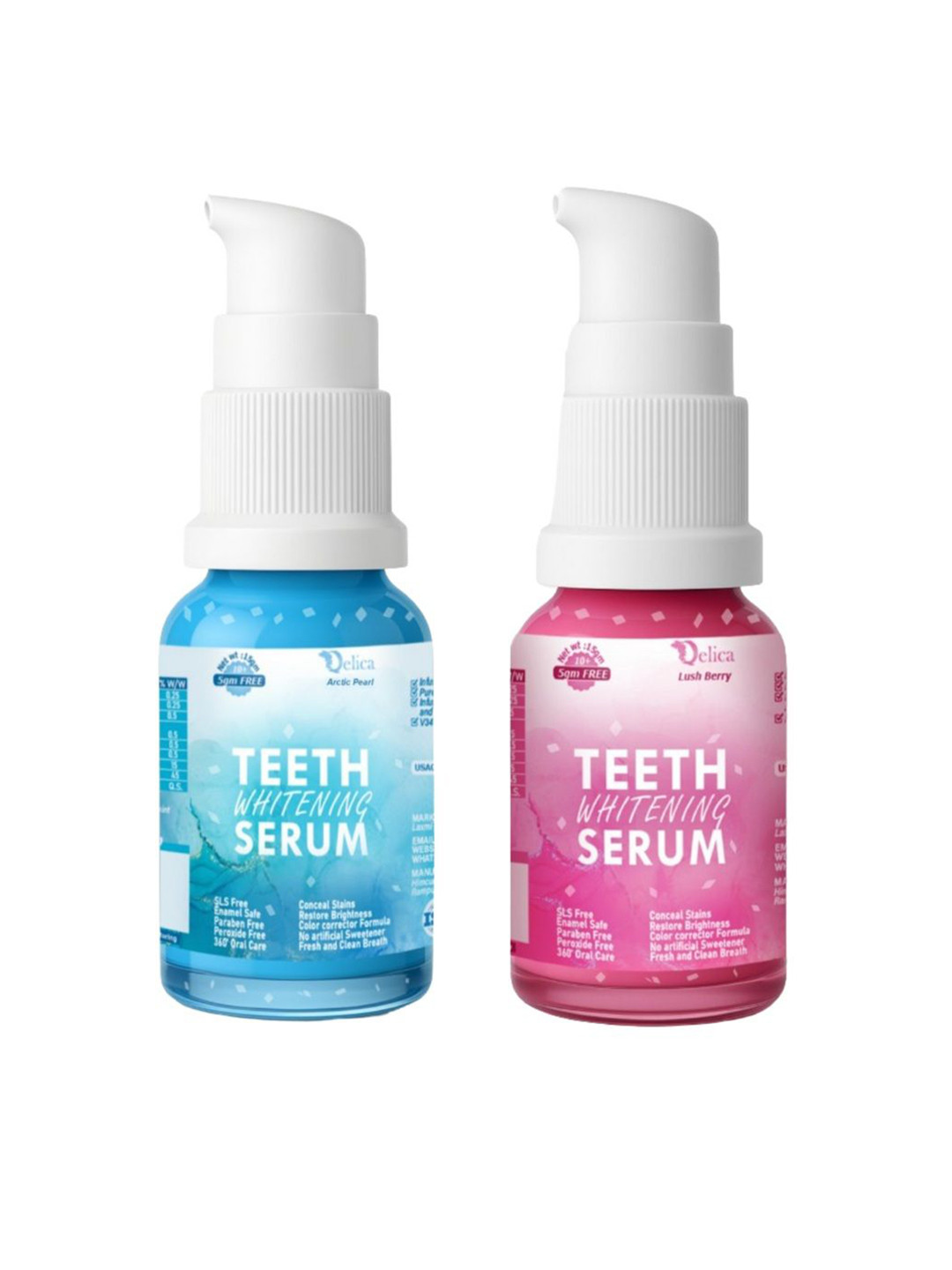 Qelica Set Of 2 Teeth Whitening Serum With Cooling Crystal Formula - 15 g Each