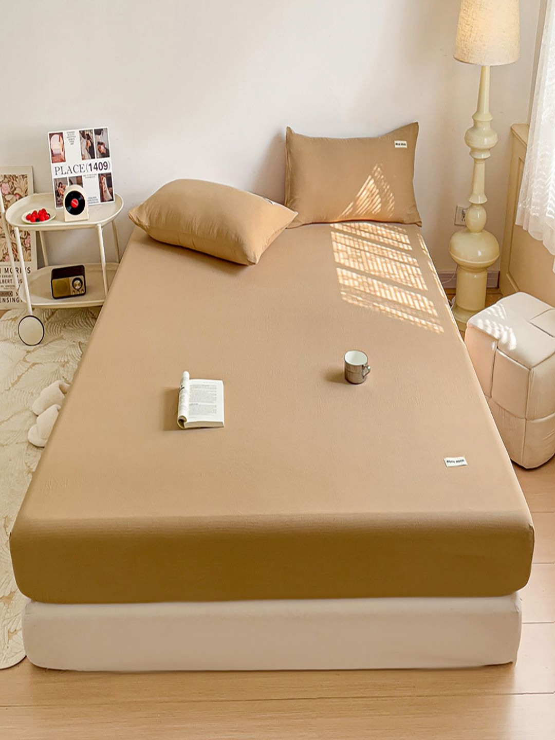 JC HOME Camel Brown 140 TC King Bedsheet Set 1.80m x 2.00m
